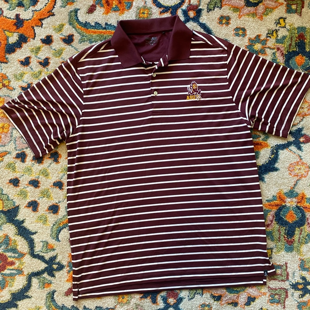 ASU red and white polo